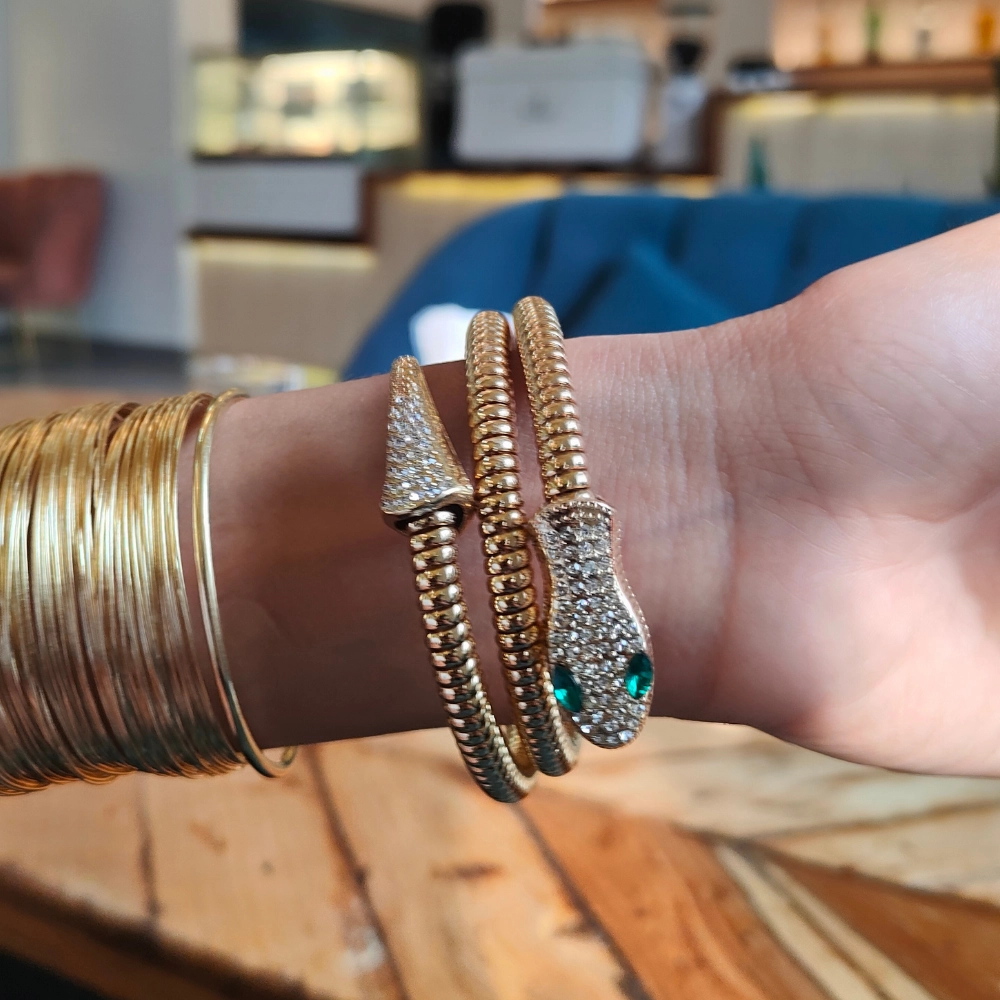 Emerald Eyes Snake Bracelet