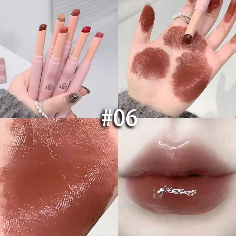 Daimanpu Fashion Glossy Lipstick, Vegan Waterproof Long Wearing Glossy Lipstick #06